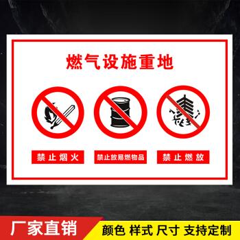 燃气设备重地安全警示 工厂车间消防安全标识牌警示牌标志牌 铝板反光